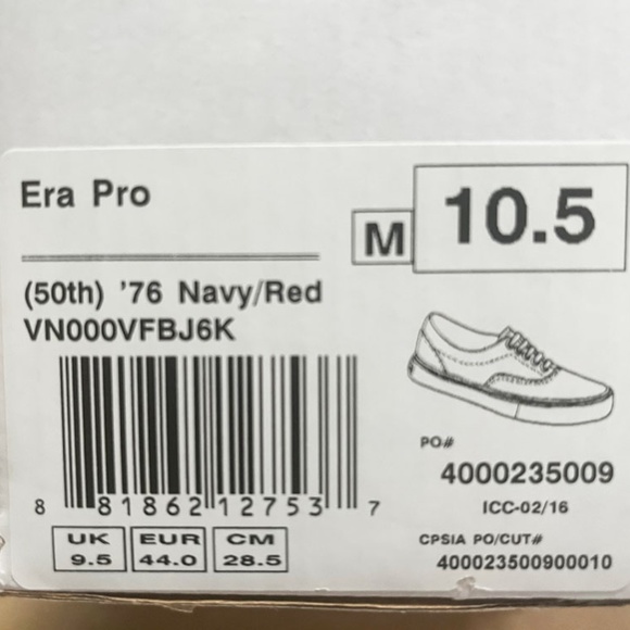 COPY - Vans Era Red/Blue 50th Anniversary Special Limited Edition - Picture 2 of 7